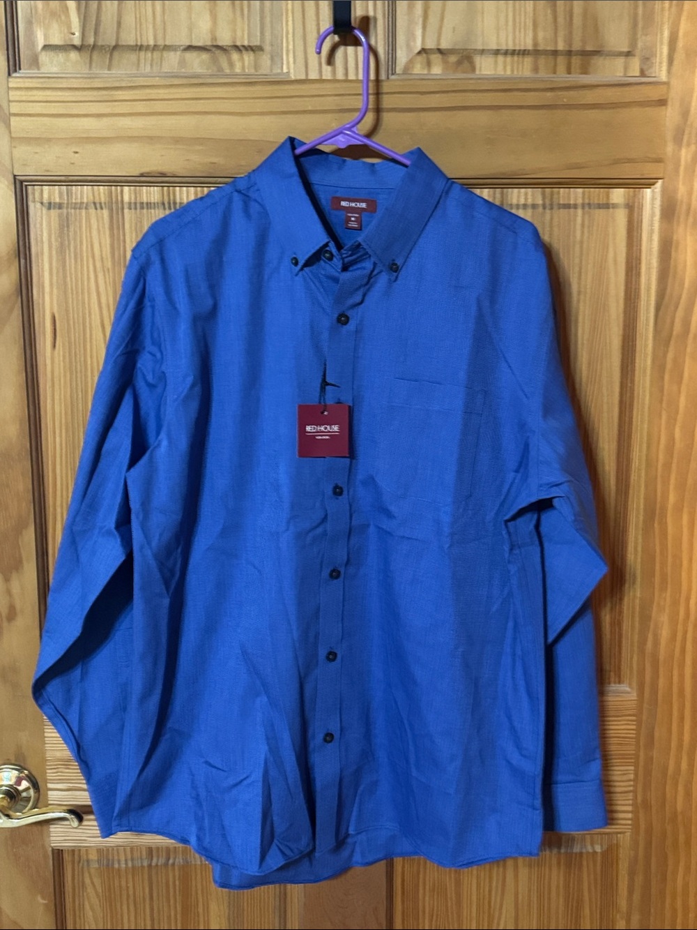 RedHouse Men's Royal Blue Button-Down Casual Shirt